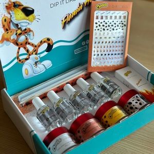Dip Nails Set Orange Red Flamin Hot Cheetos Dipwell